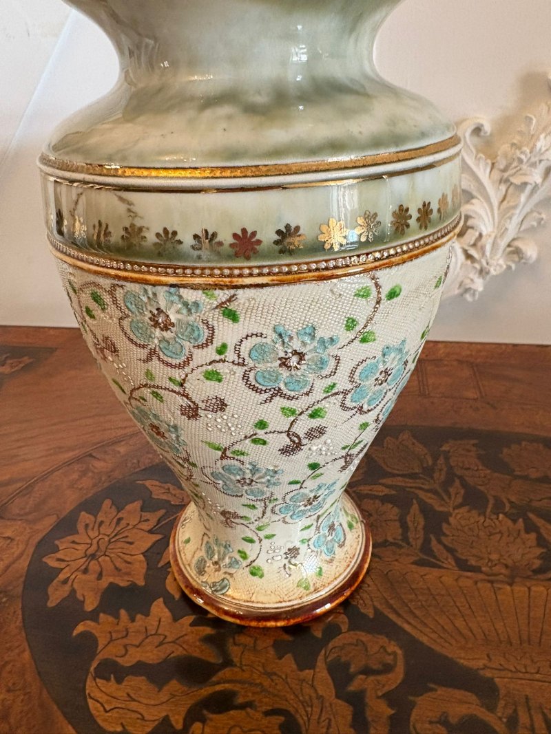 Pair of Antique Victorian Quality Doulton Vases - Image 14